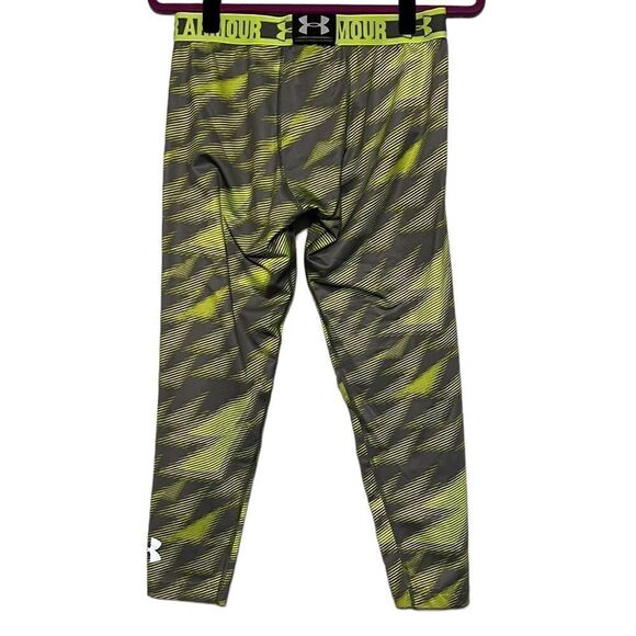 Under Armour ColdGear Grey Neon Green Fitted Bottoms Youth Size Base Layer YXL - Picture 6 of 9